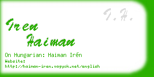 iren haiman business card